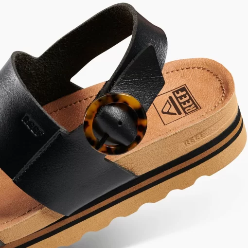 REEF Sandals>Vista Hi Buckle Black/Tan