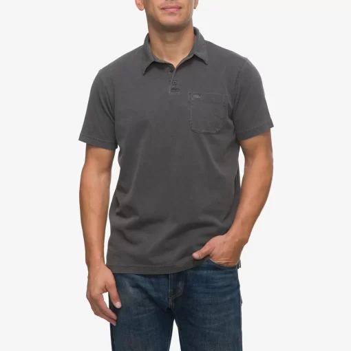 REEF Shirts>Walker Short Sleeve Polo Pirate Blk