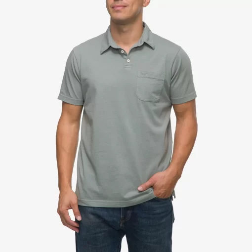 REEF Shirts>Walker Short Sleeve Polo Chinois Green