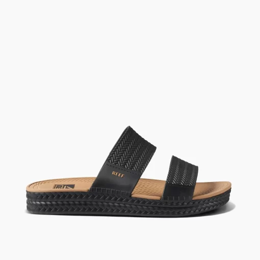 REEF Sandals | Slides>Water Vista Slide Black/Tan