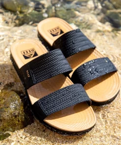 REEF Sandals | Slides>Water Vista Slide Black/Tan