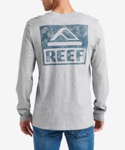 REEF T-Shirts>Wellie Graphic Long Sleeve Tee Heather Grey