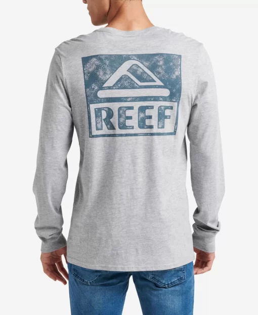 REEF T-Shirts>Wellie Graphic Long Sleeve Tee Heather Grey