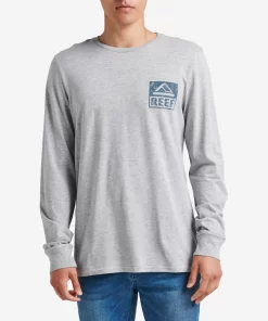 REEF T-Shirts>Wellie Graphic Long Sleeve Tee Heather Grey