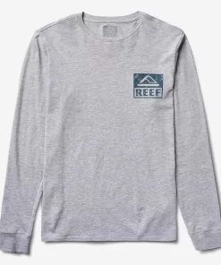 REEF T-Shirts>Wellie Graphic Long Sleeve Tee Heather Grey