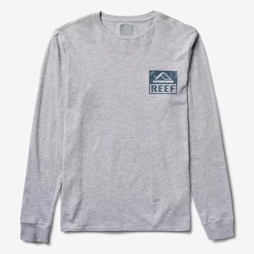 REEF T-Shirts>Wellie Graphic Long Sleeve Tee Heather Grey